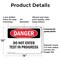 Signmission Do Not Enter Test In Progress Danger Sign, Plastic, 14in W x 10in L, 2PK OS-2PACK-DS-P-1014-L-2139 - alternate 7